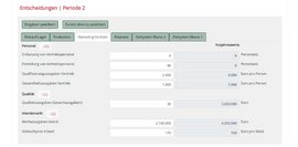 Software Entscheidungsmakse Eingabemaske Entscheidungen Marketing und Vertrieb
